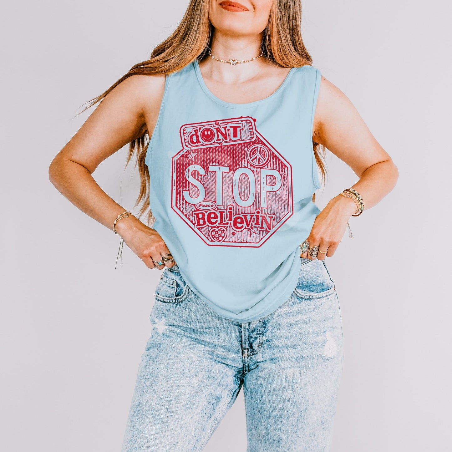 Don't Stop Believing RED INK Screen Print