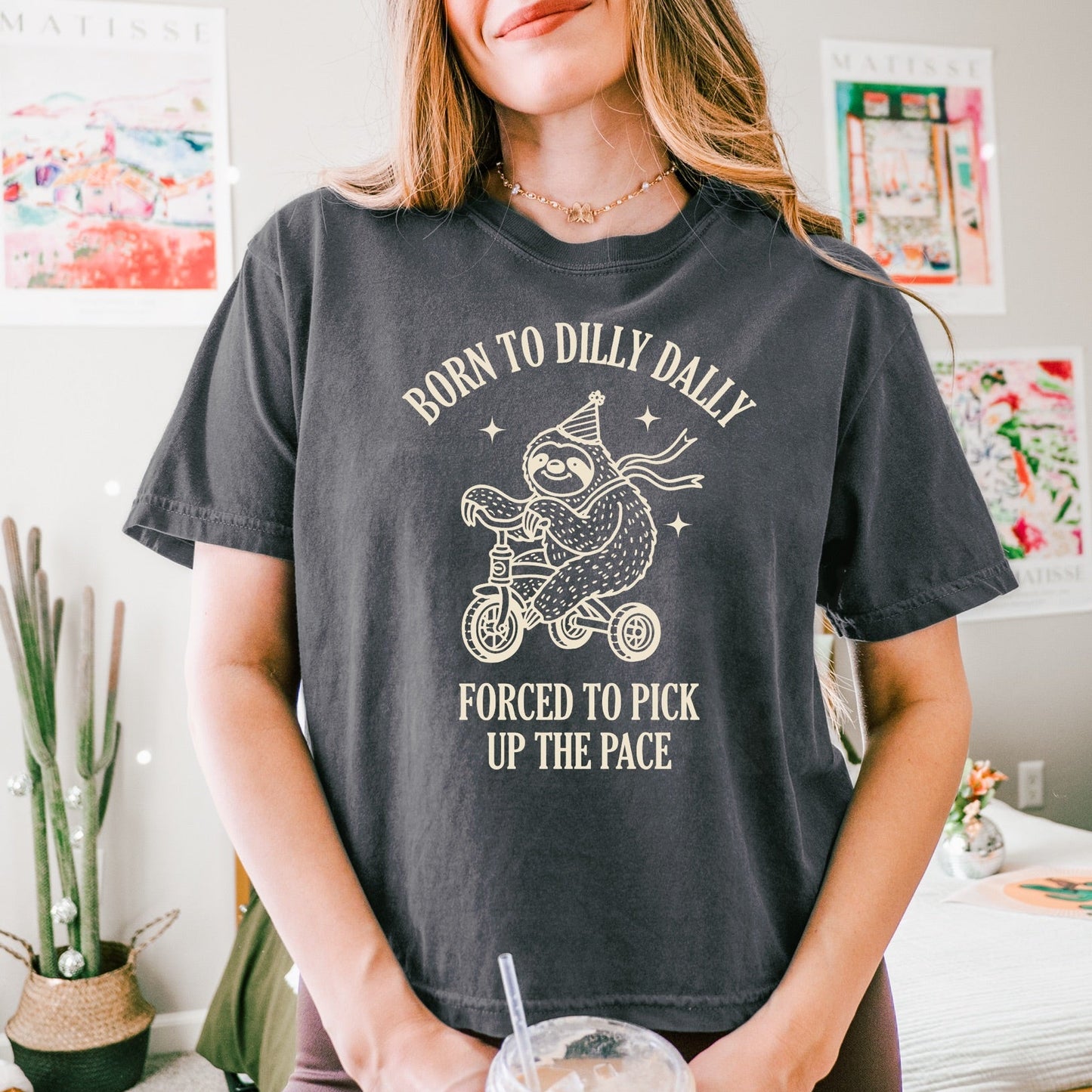 Born to Dilly Dally OATMEAL INK Screen Print