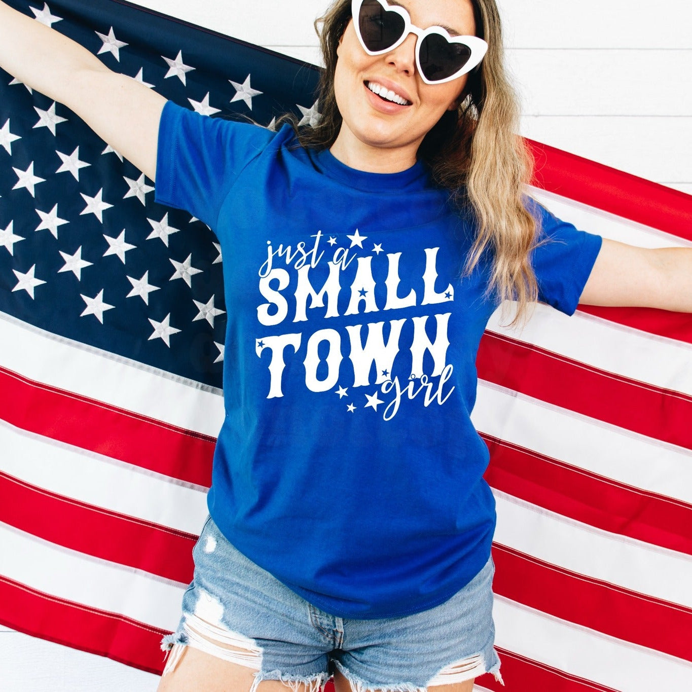 Just a Small Town Girl WHITE INK Screen Print