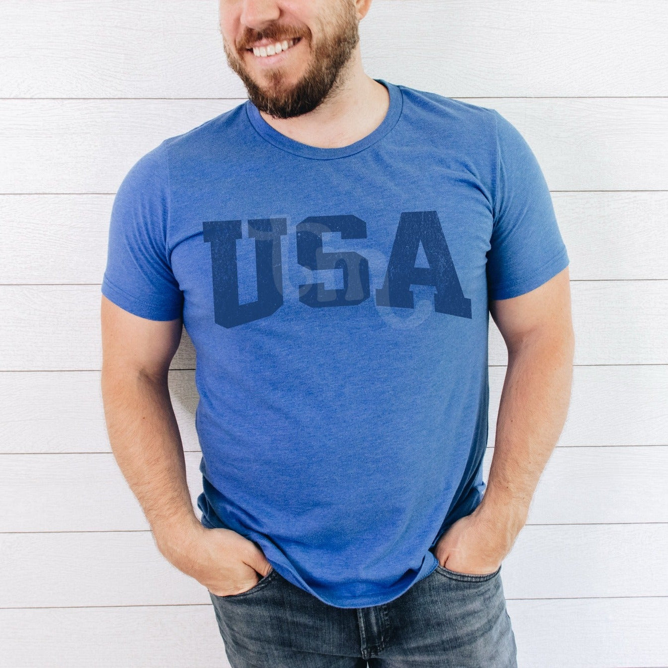 USA BLUE INK Screen Print