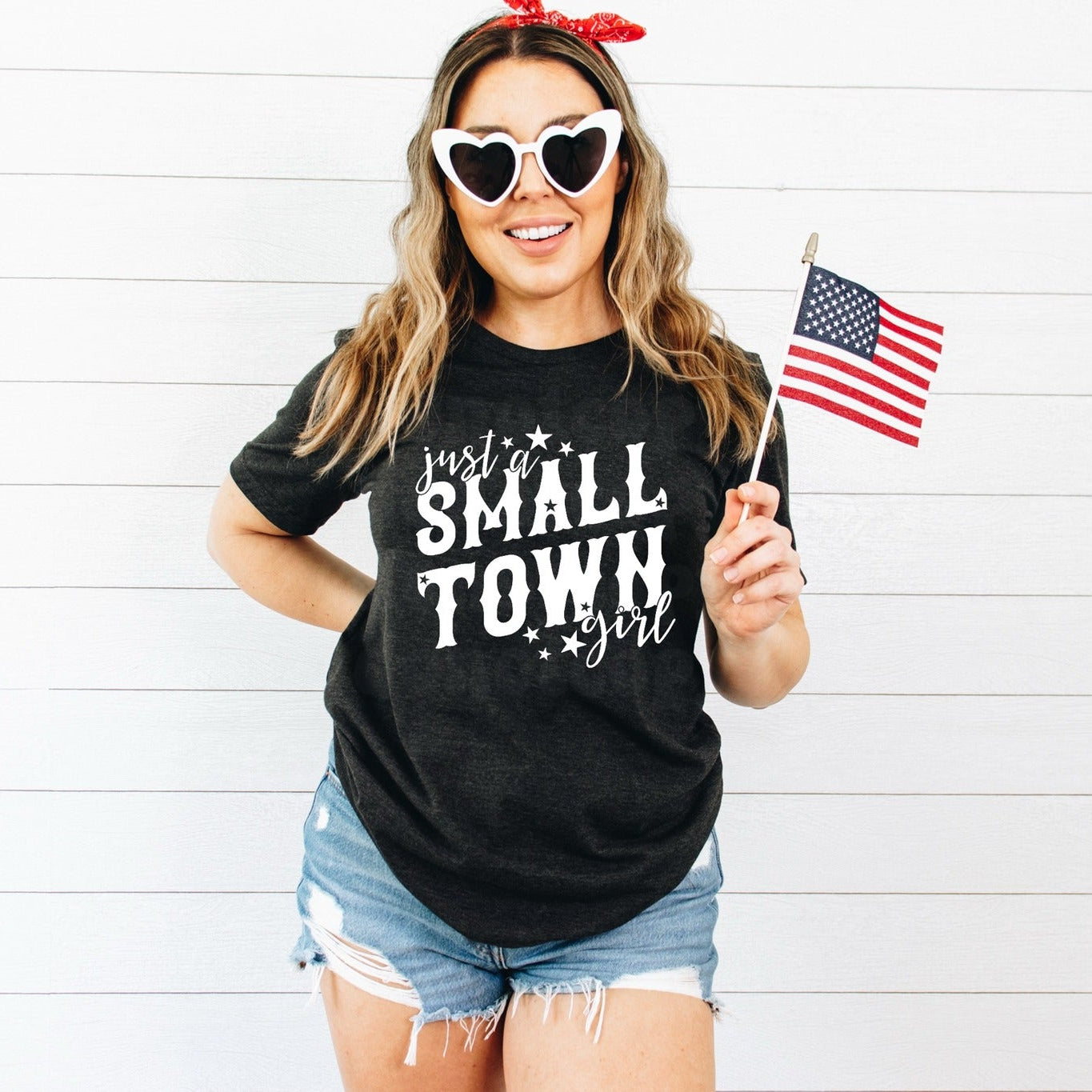 Just a Small Town Girl WHITE INK Screen Print