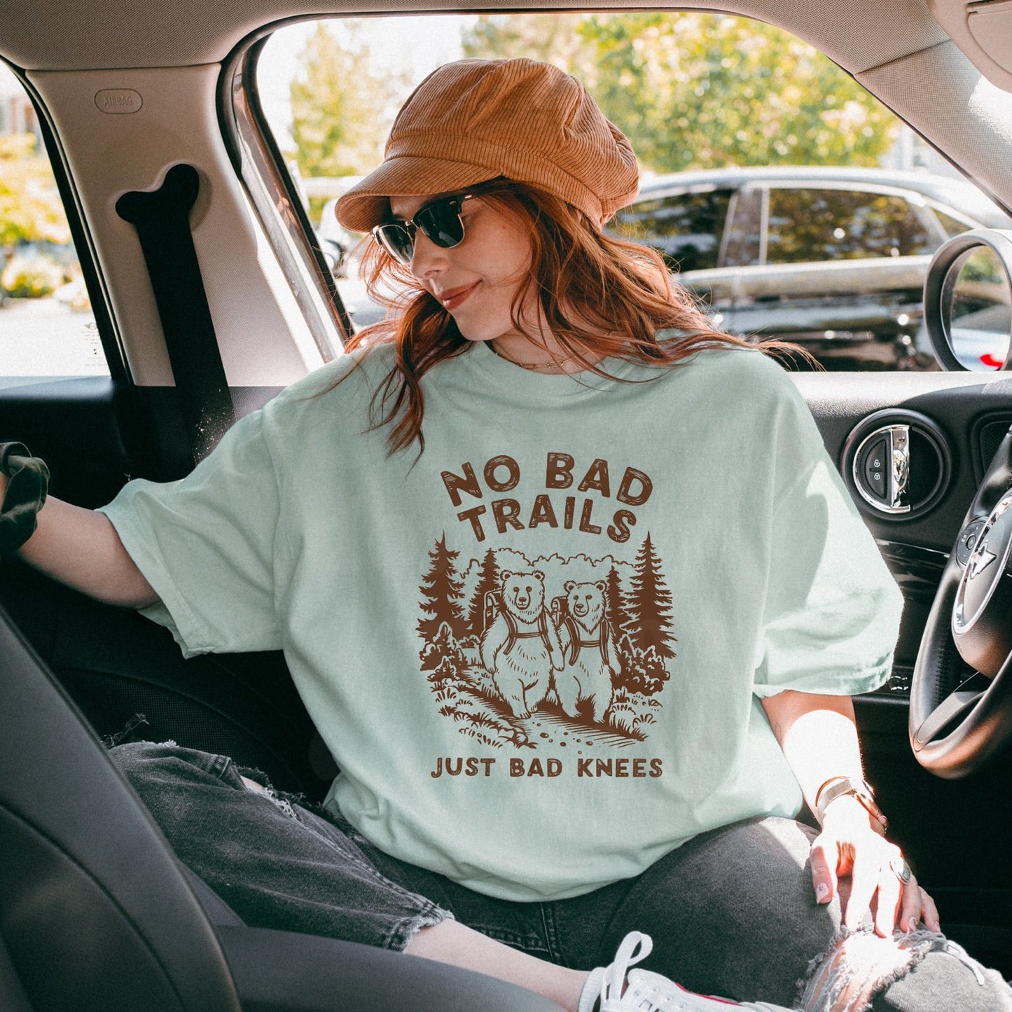 No Bad Trails Just Bad Knees BROWN INK Screen Print