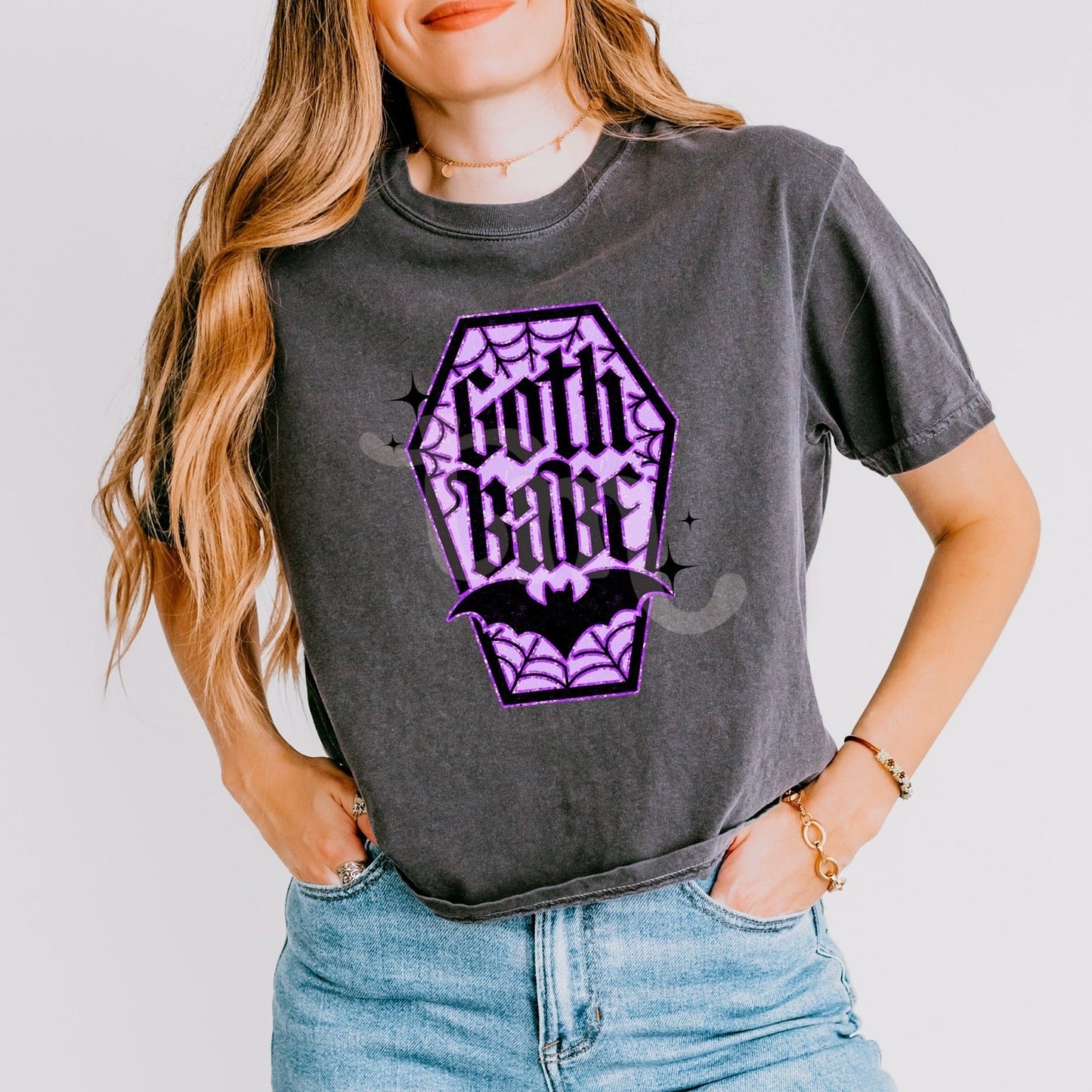 Goth Babe Clear Film Screen Print