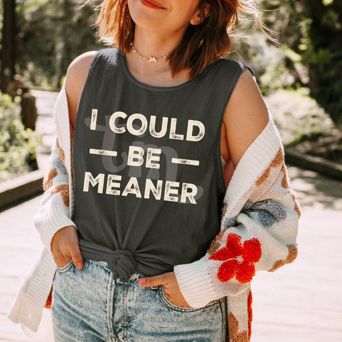 I Could Be Meaner OATMEAL INK Screen Print