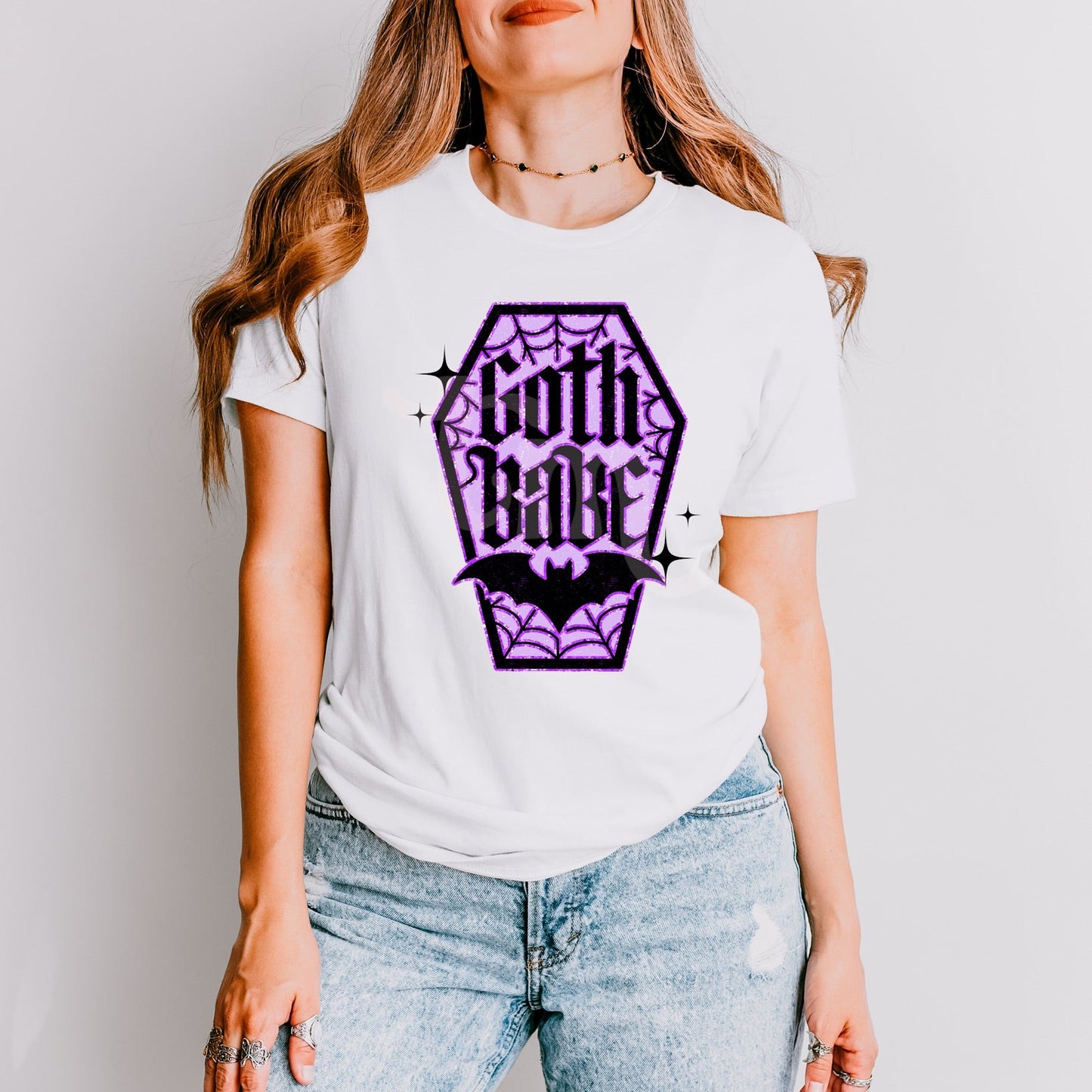 Goth Babe Clear Film Screen Print