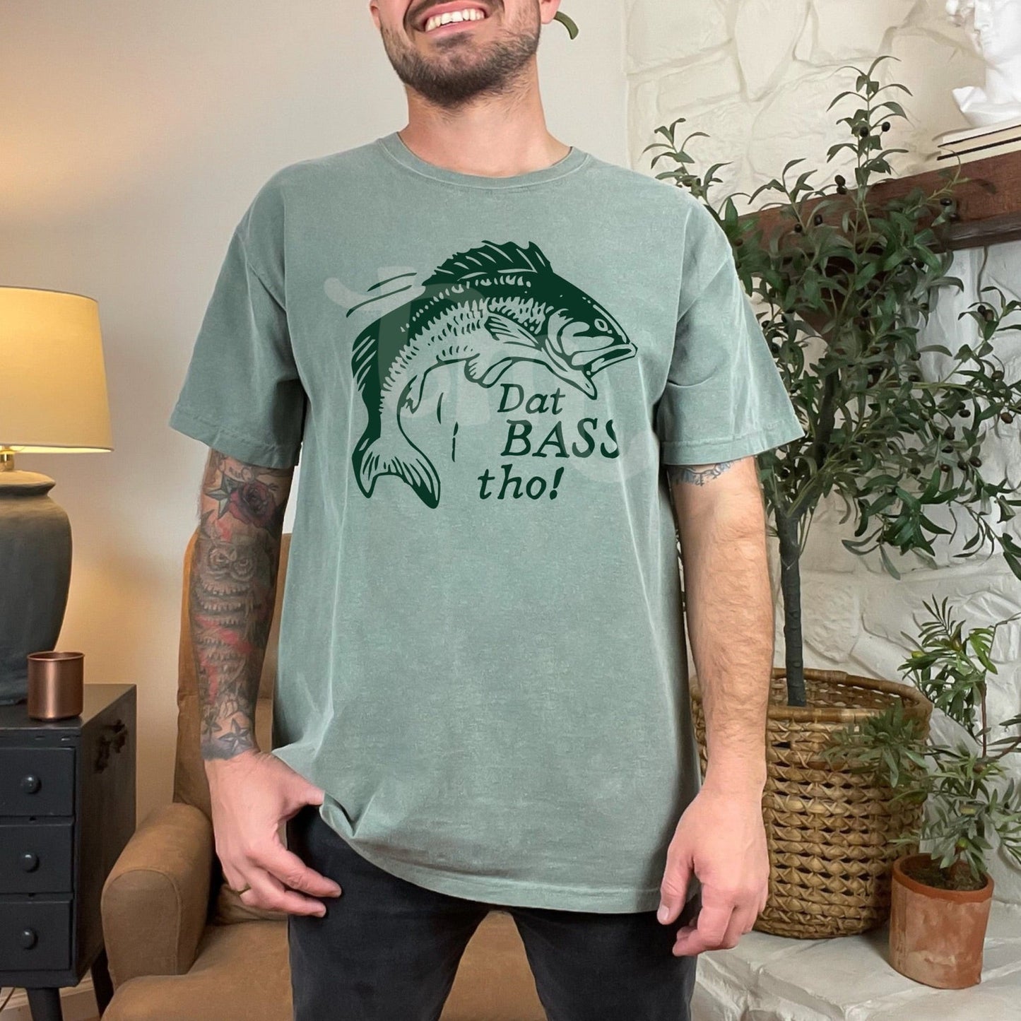 That Bass Tho! HUNTER GREEN INK Screen Print