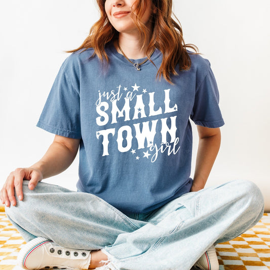 Just a Small Town Girl WHITE INK Screen Print