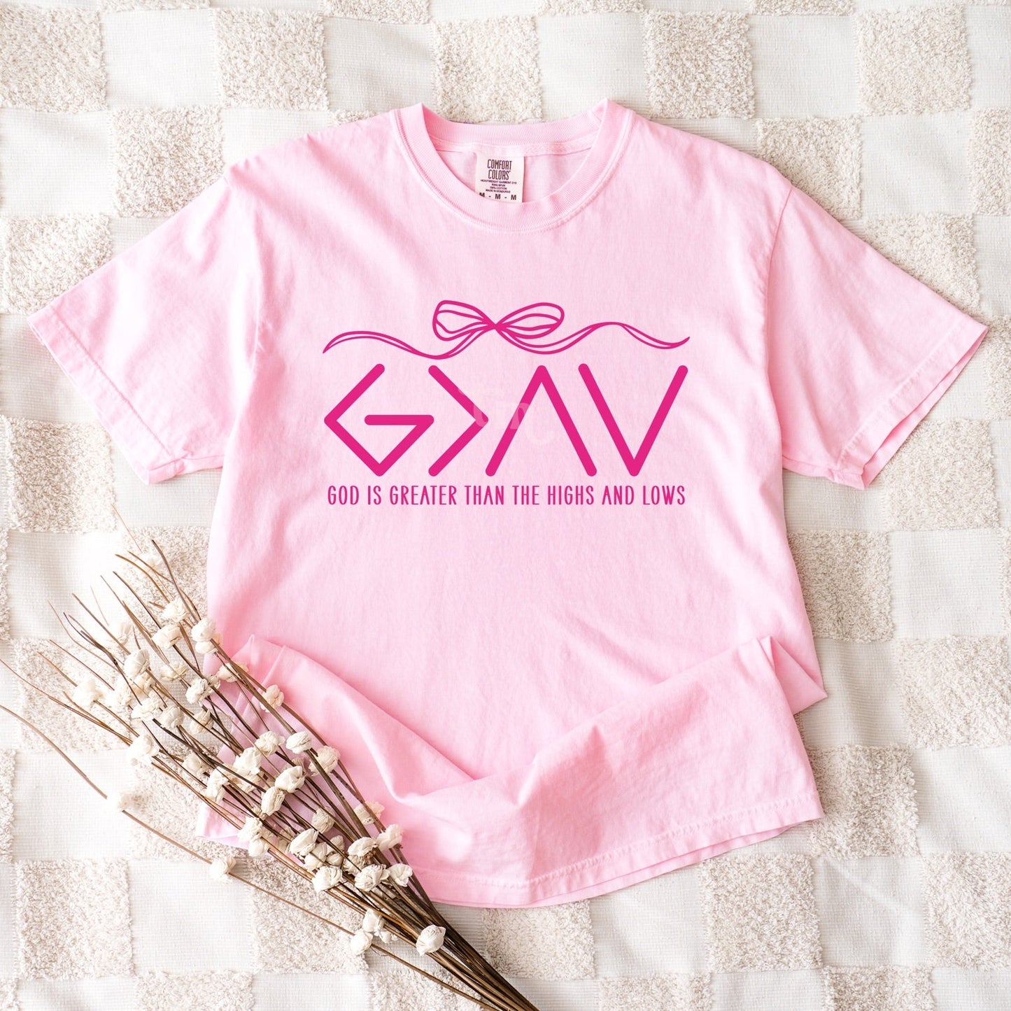 God is Greater than the Highs and Lows HOT PINK INK Screen Print