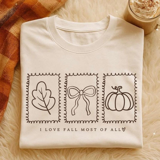 I Love Fall Most of All Graphic Tee