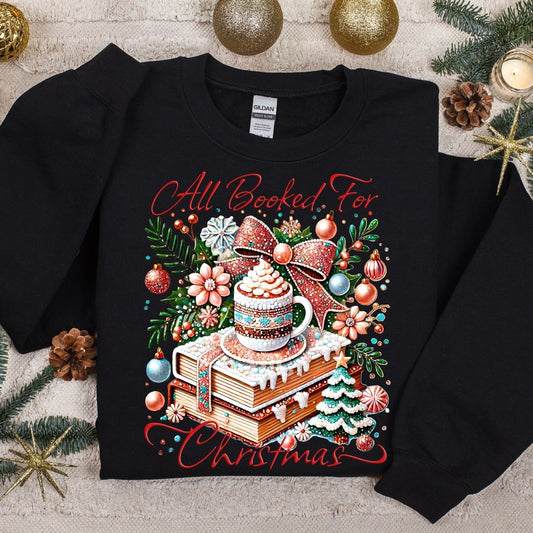 Glitter All Booked for Christmas Graphic Tee