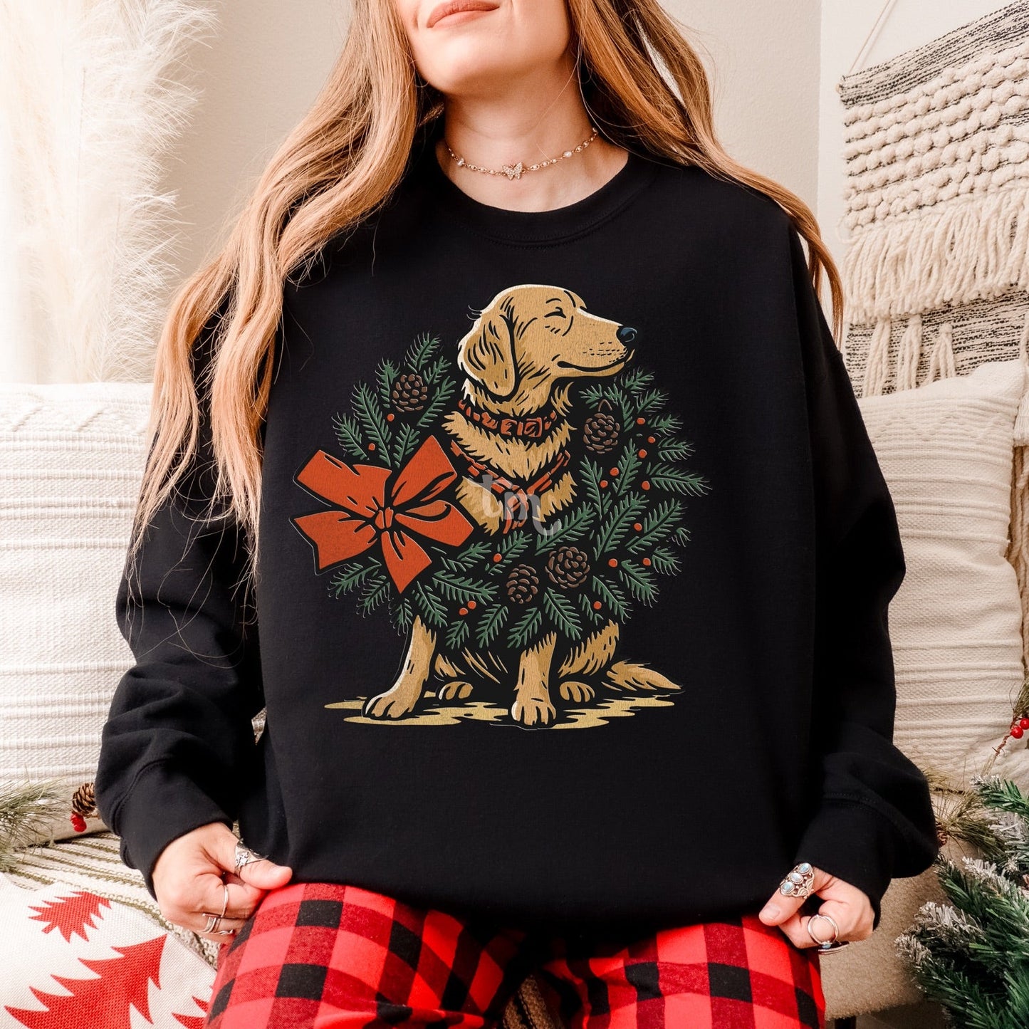 Wreath Dog Graphic Tee