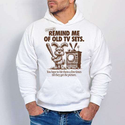 Old Tv Sets BROWN INK Screen Print