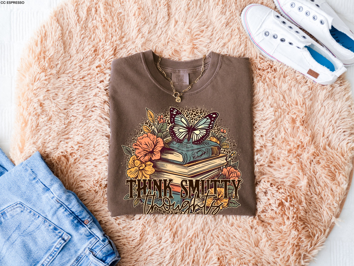 Think Smutty Thoughts GLITTER Clear Film Screen Print