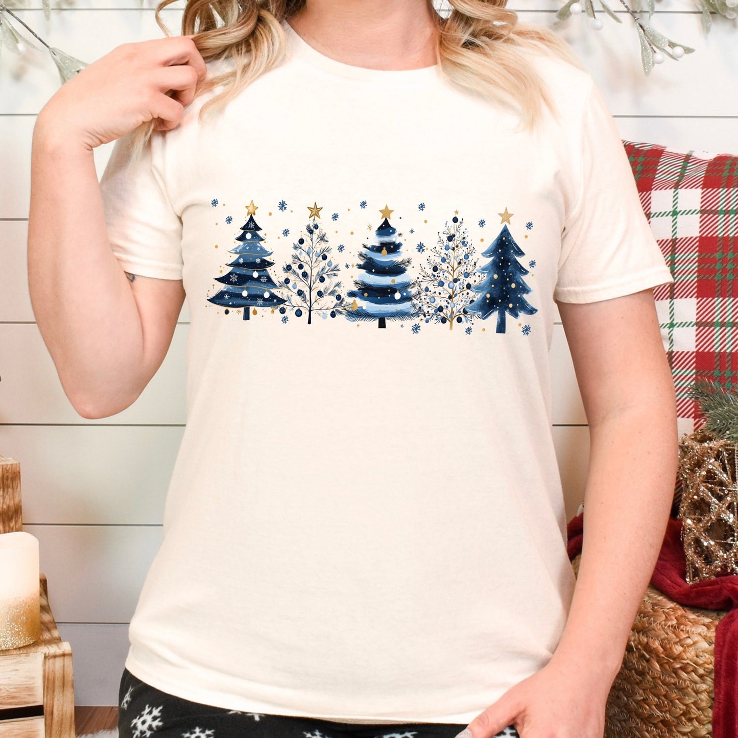 Blue Winter Trees Graphic Tee