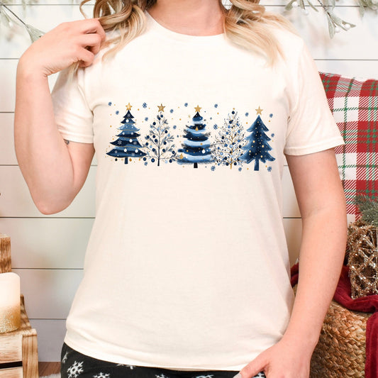Blue Winter Trees Graphic Tee