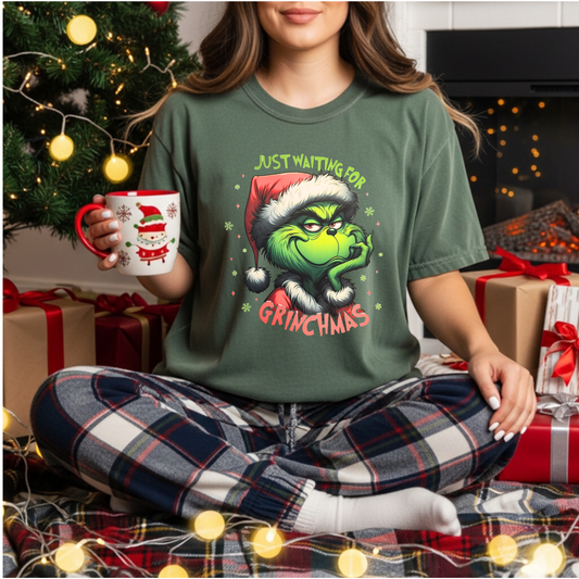Just Waiting for Grinchmas DTF Transfer