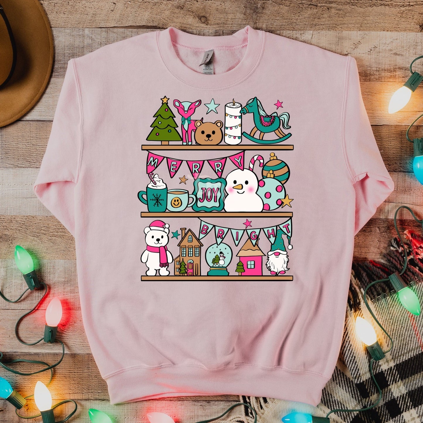 Merry & Bright Bookshelves Graphic Tee