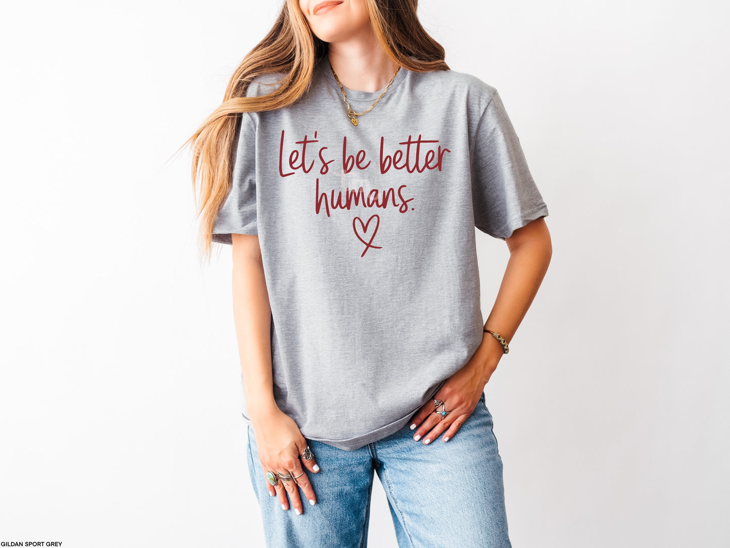 Let's Be Better Humans RED INK Screen Print