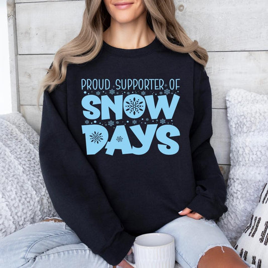 Proud Supporter of Snow Days LIGHT BLUE INK Screen Print
