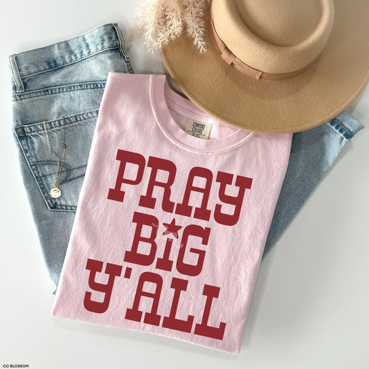 Pray Big Y'all RED INK Screen Print