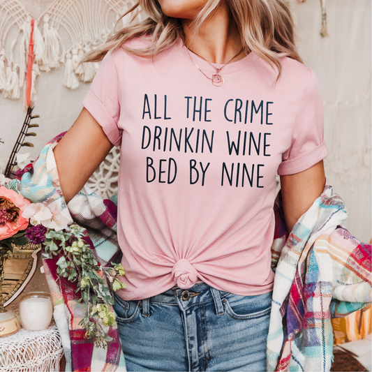 Crime, Wine, Bed by Nine Screen Print