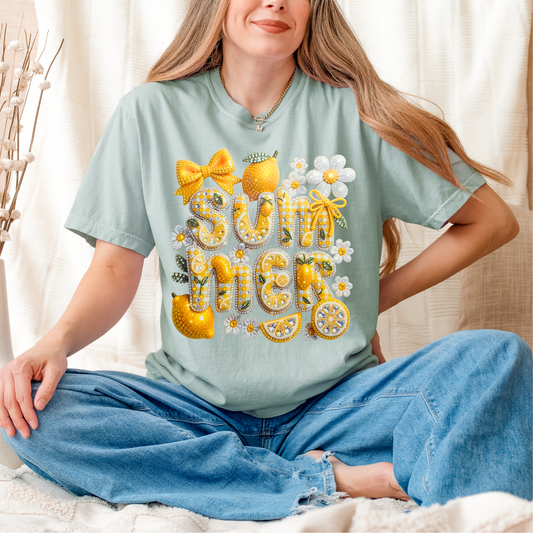 Faux Bling Summer Lemons DTF Transfer