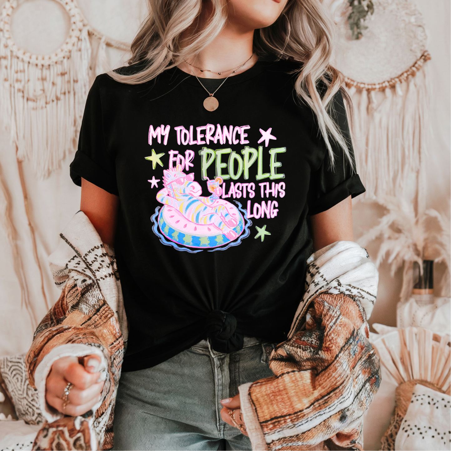 My Tolerance for People Clear Film Screen Print