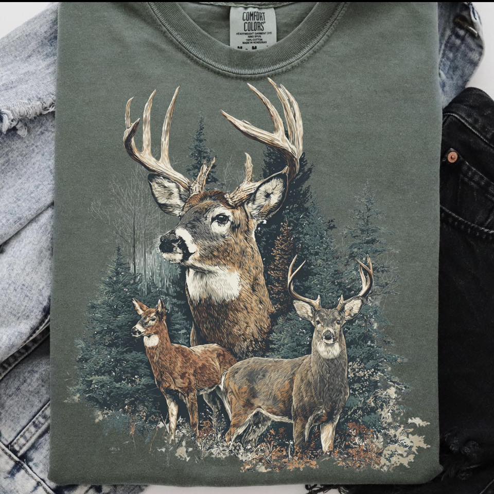 Wilderness Bucks Clear Film Screen Print