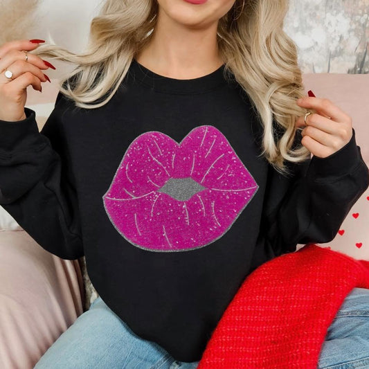 Pink lips Sequin Patch