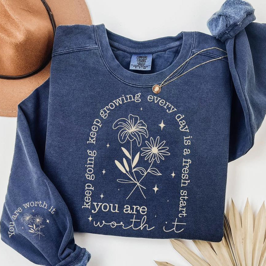 You are Worth it OATMEAL INK Screen Print