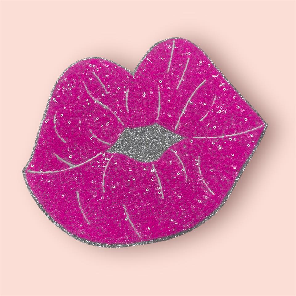 Pink lips Sequin Patch
