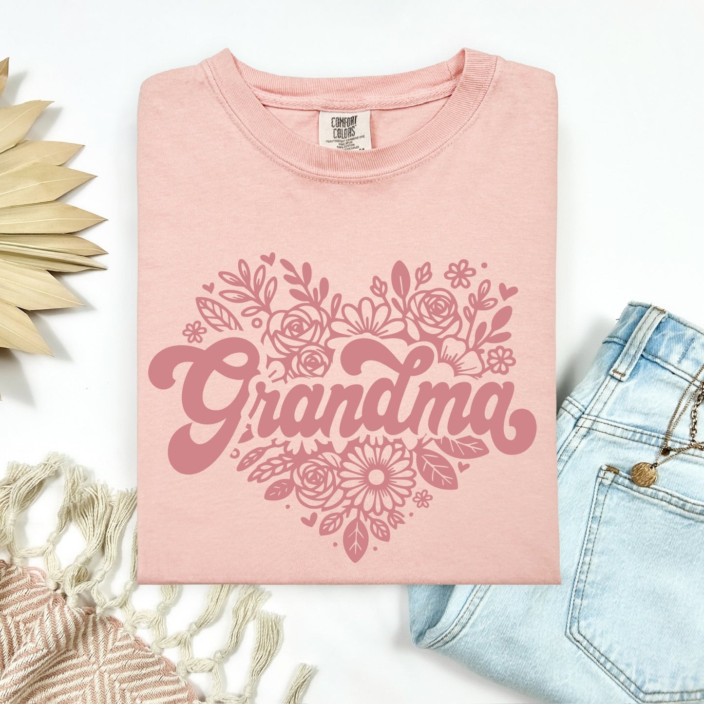 Floral Grandma DUSTY ROSE INK Screen Print