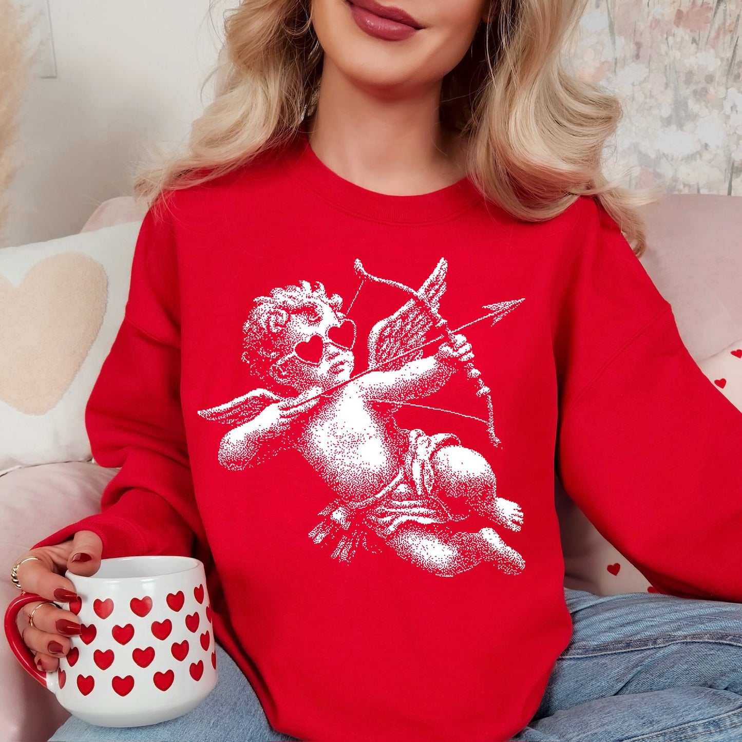 Cupid WHITE INK Screen Print