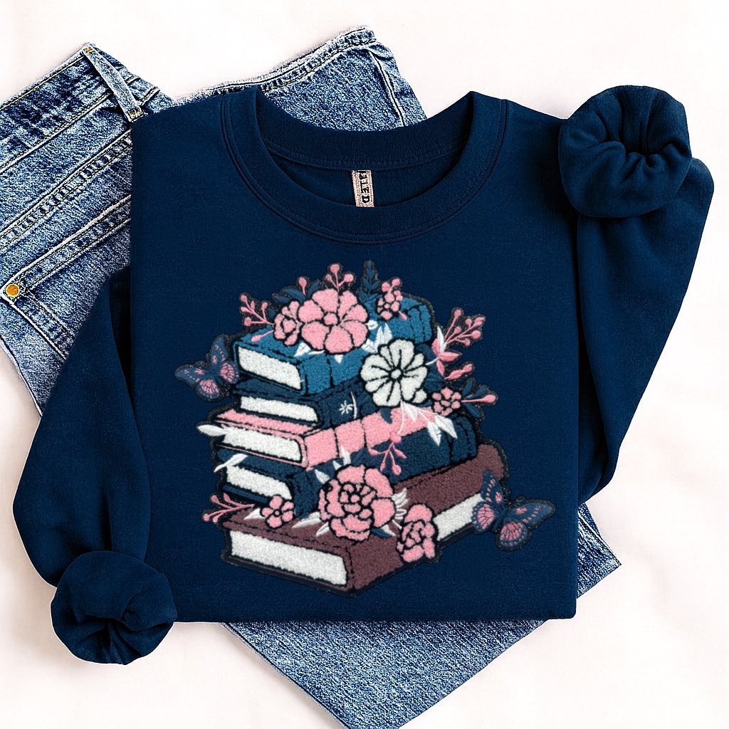 Books & Butterflies Chenille Patch