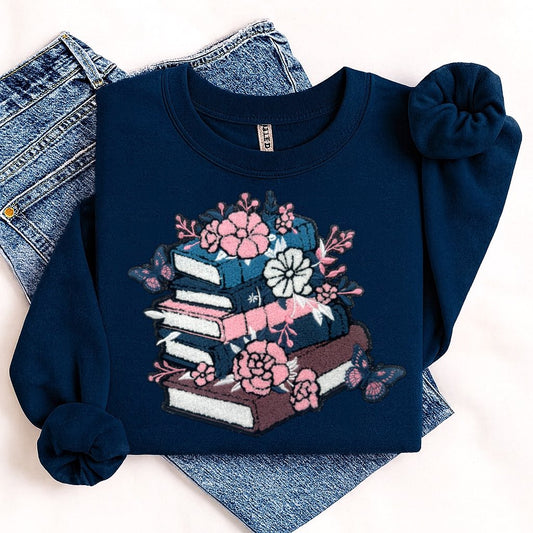 Books & Butterflies Chenille Patch