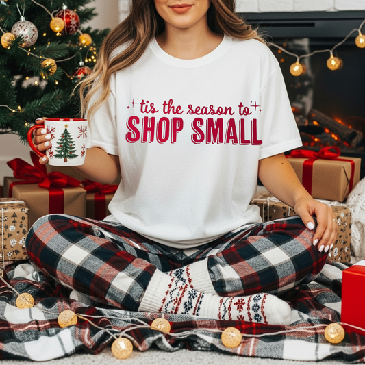 Tis the Season to Shop Small RED INK Screen Print