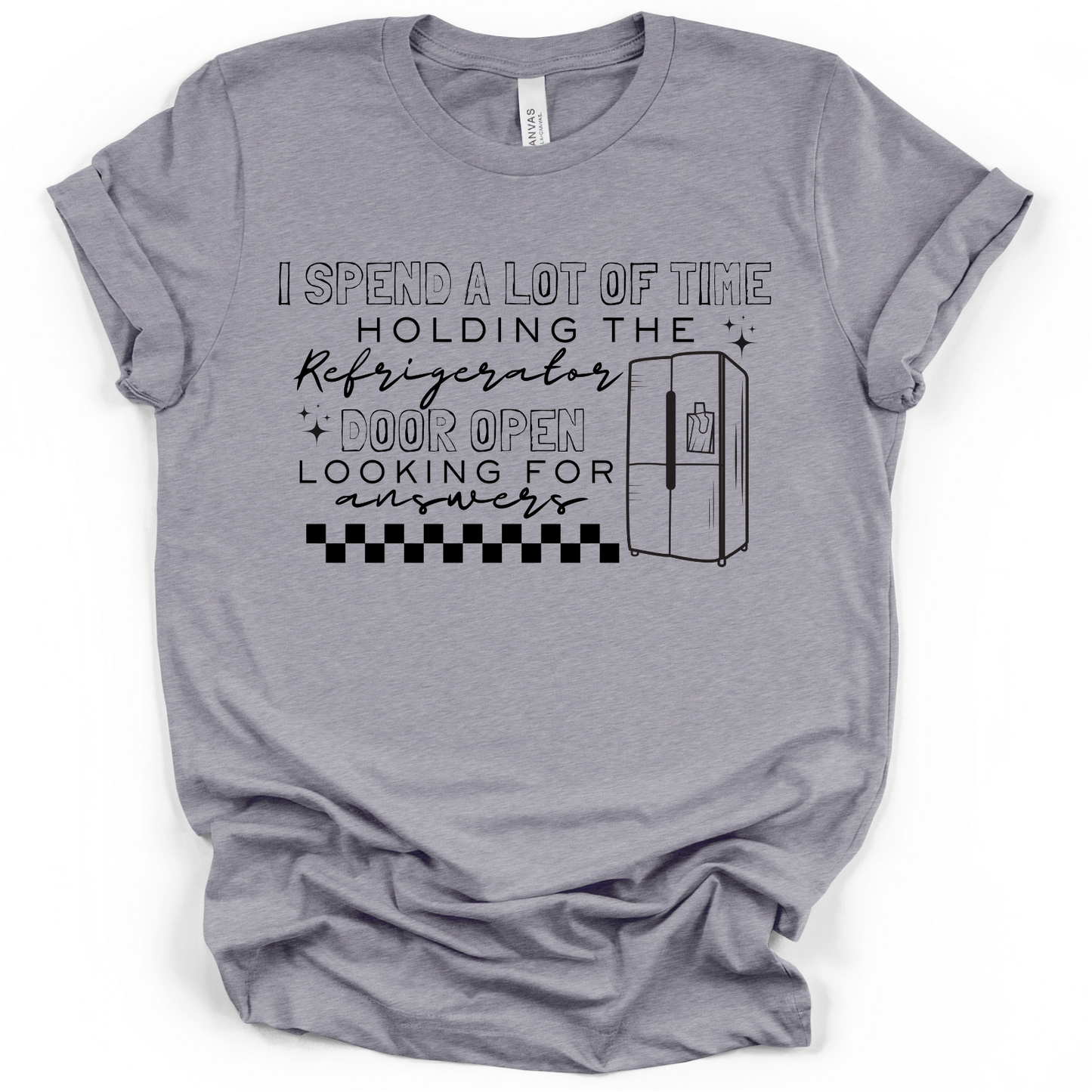 Holding the Refrigerator Door Open Looking for Answers Screen Print