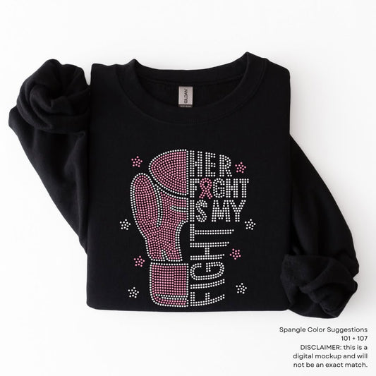 Her Fight is my Fight PINK & WHITE COLOR Spangles
