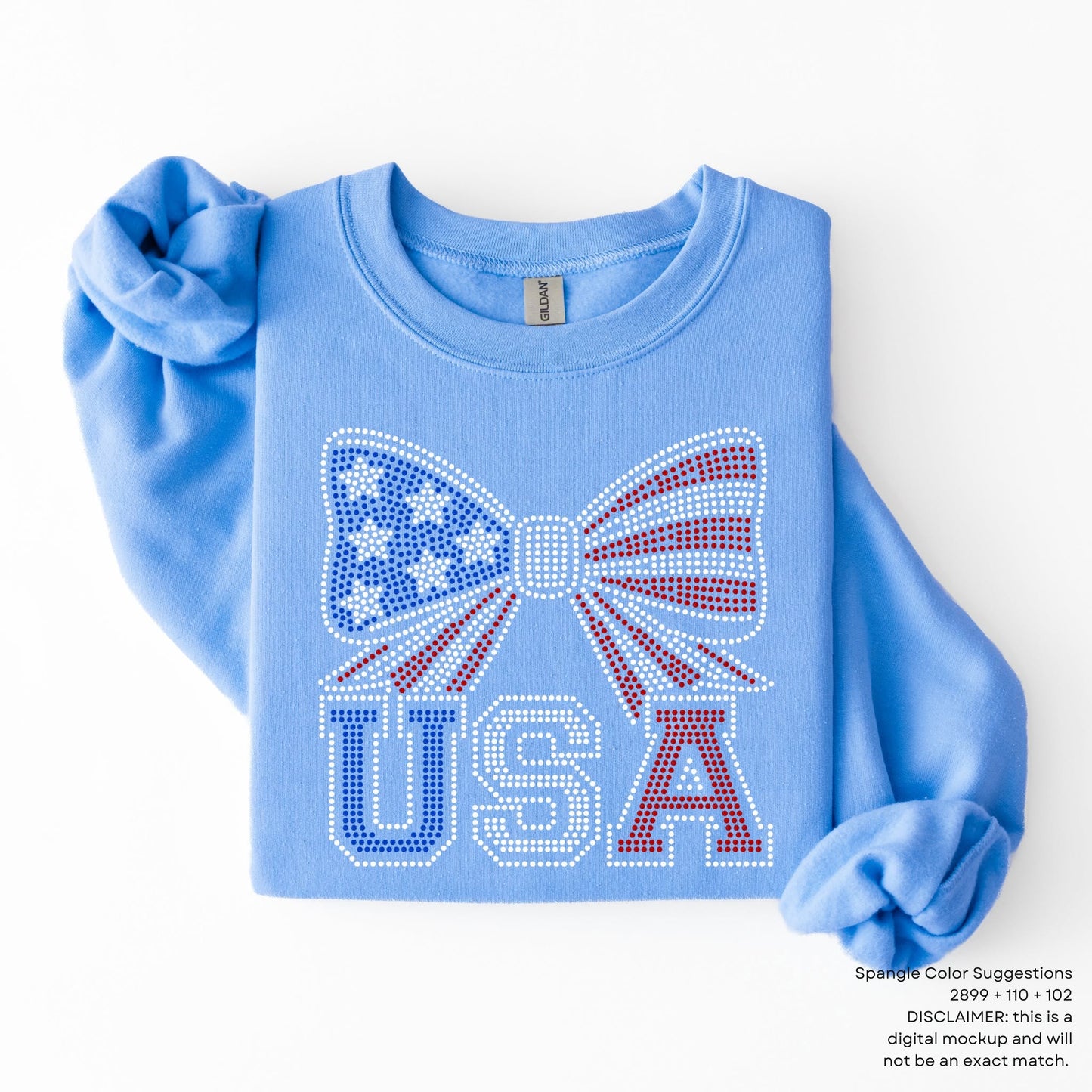 USA Bow RED, WHITE, BLUE COLOR Spangles