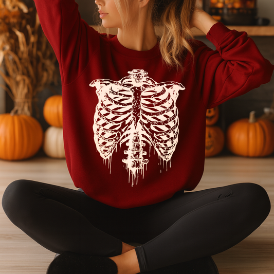 Ribcage CREAM INK Screen Print
