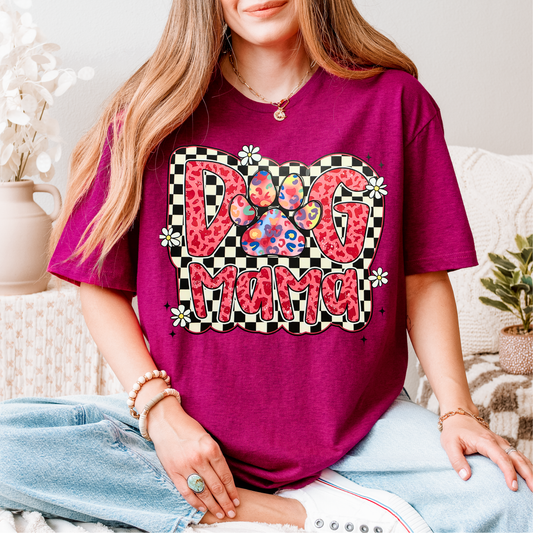 Dog Mama Pink & Checkered DTF Transfer