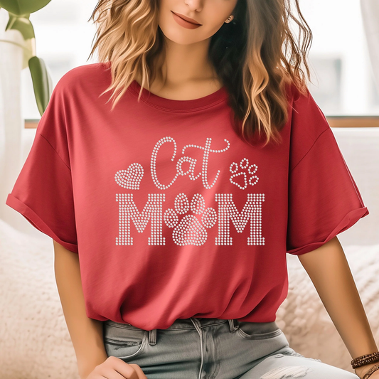 Cat Mom Spangles Transfer SILVER HOLOGRAPHIC COLOR