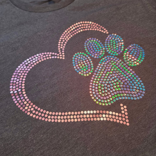 Paw Heart LILAC & MULTI COLOR Spangles