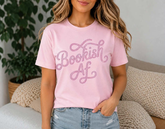 Bookish AF PINK COLOR Spangles Transfer