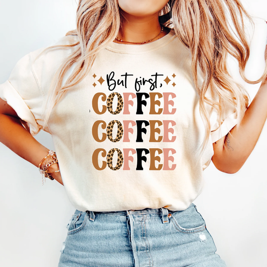 But First Coffee Clear Film Screen Print