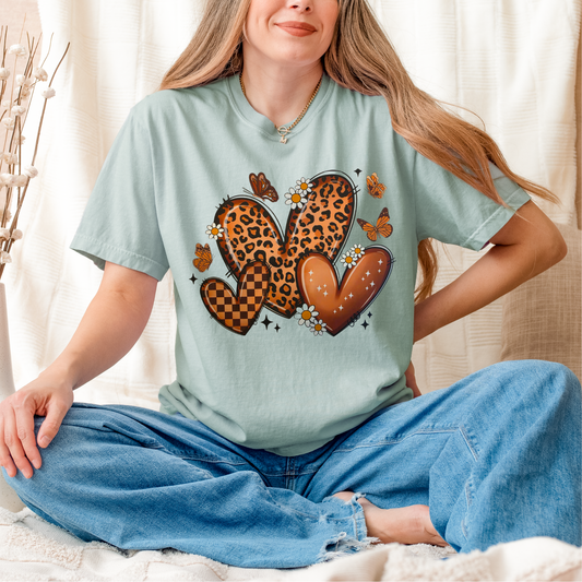 Leopard Hearts DTF Transfer