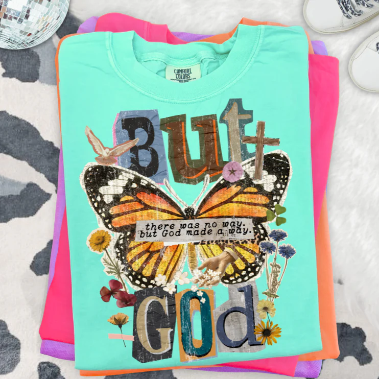 But God Scrapbook Style Clear Film Screen Print