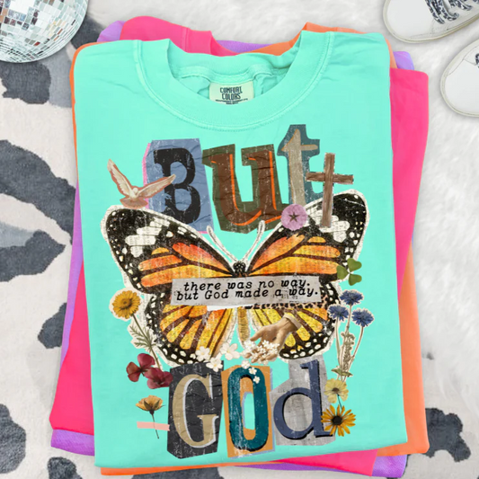 But God Scrapbook Style Clear Film Screen Print