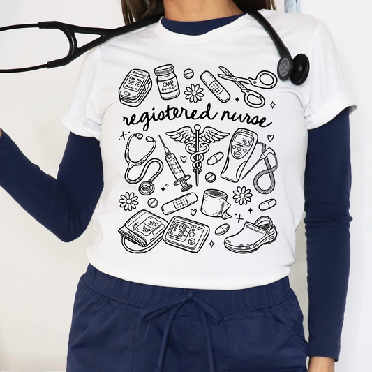 Nurse Doodle Graphic Tee