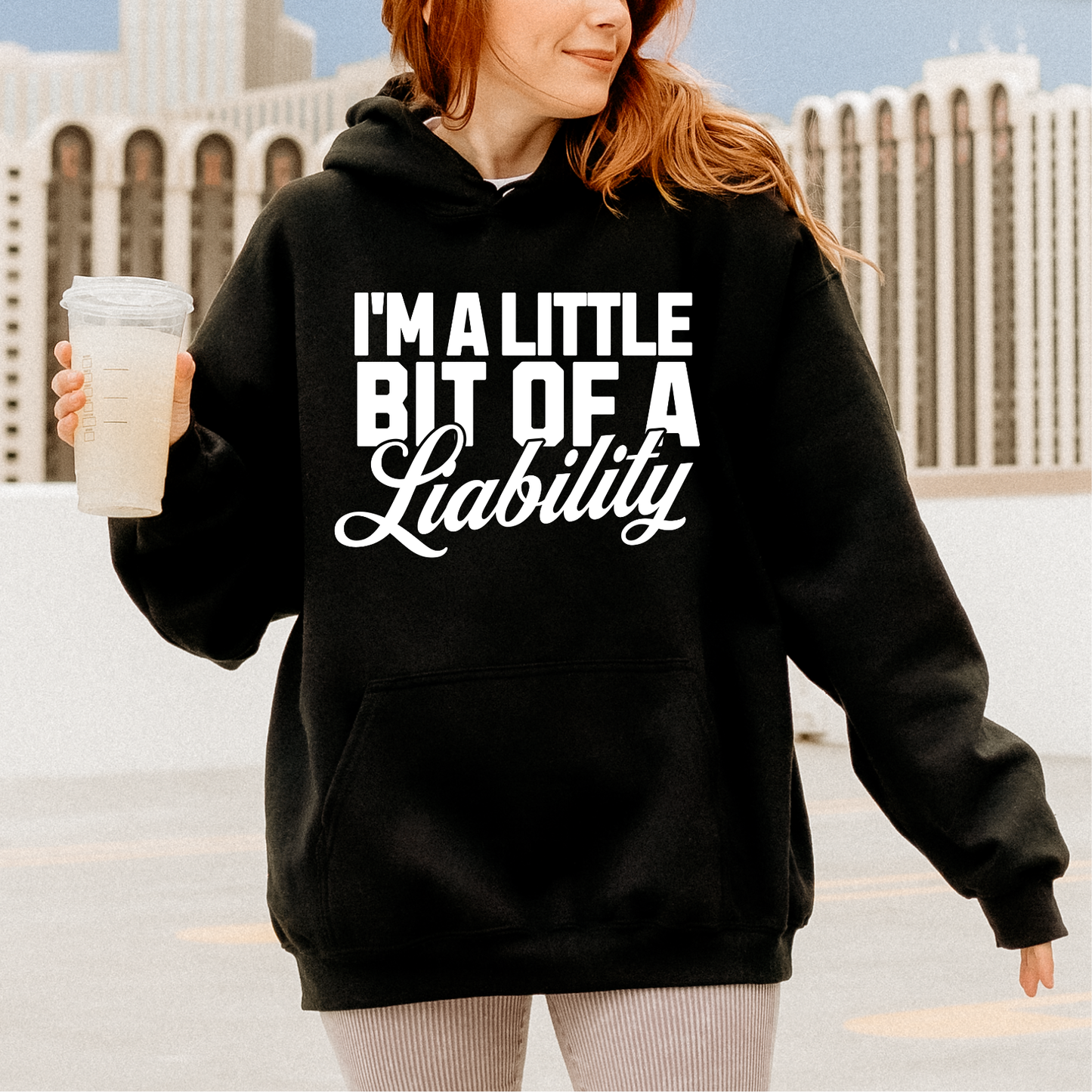 I'm a Little Bit of a Liability WHITE INK Screen Print